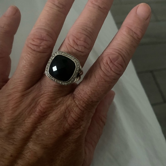 Albion® Ring Sz 6
Sterling Silver with Black Onyx and Diamonds, 14mm.  Stunning - Picture 3 of 4